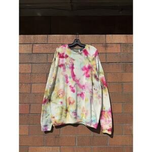 Y2K Chaps Hand Dyed 1/1 Vintage Tie Dye Crewneck Sweater Polo Ralph Lauren Crest